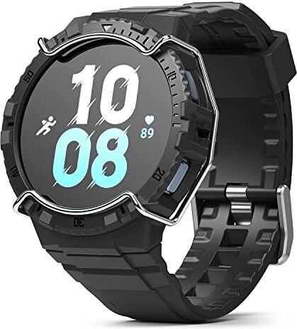 Ringke Fusion-X Guard Compatibile con Samsung Galaxy Watch 5/4 44mm Custodia con Cinturino, Cover Protettiva Antiurto Robusta Migliorata con Guardia Filo in Acciaio Inossidabile Black Nero