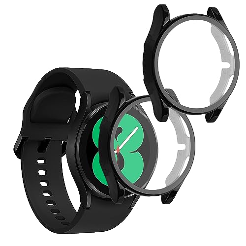 kwmobile Set 2x Custodia Smartwatch Compatibile con Samsung Galaxy Watch 4 (40mm) Cover Case Silicone Protezione Orologio Fitness nero/nero