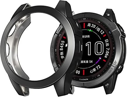 kwmobile Protezione Orologio Compatibile con Garmin Fenix 7X Cover Lunotto Smartwatch Fitness Tracker Case Silicone nero/argento