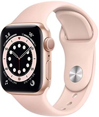 Apple Watch Series 6 GPS, cassa in alluminio color oro da 40 mm con cinturino Sport rosa sabbia Regular (Ricondizionato)