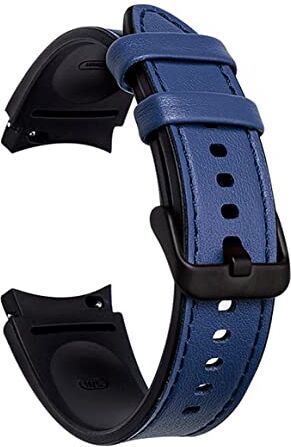 PINHEN Cinturino compatibile con Samsung Galaxy Watch 5/5 Pro cinturino di ricambio per cinturino in pelle da per Galaxy Watch 4 40mm 44mm/Galaxy Watch 4 Classic 42mm 46mm Smartwatch(Blue)