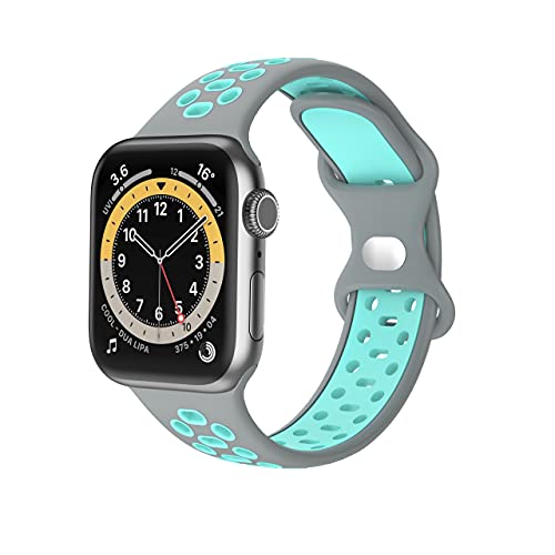 VIGTMO Compatibile con Apple Watch 44 mm 42 mm 45 mm, braccialetto di ricambio compatibile con iWatch Serie 7 (45 mm) SE Serie 6/5/4 (44 mm) Serie 3/2/1 (42 mm), colore: Blu, One size