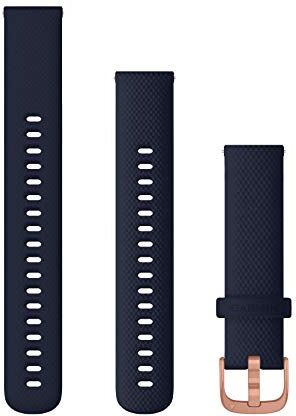 Garmin Cinturino Originale , 18mm, Sgancio rapido, Silicone, Navy & Rose Gold