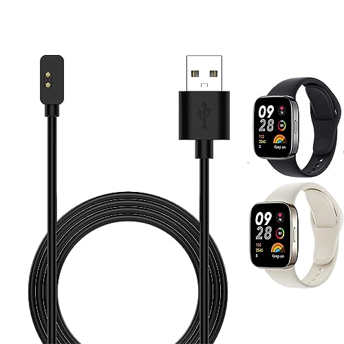 Ownkim Caricatore Magnetico Compatibile con Xiaomi Redmi Watch 3/Redmi Watch 2 Lite/Smart Band Pro/Mi Band 7 Pro Caricabatterie con Cavo di Ricarica USB da 1M per Smartwatch Nero (1 Pezzo)