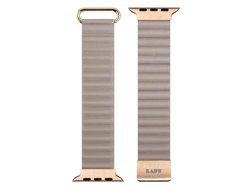 LAUT Novi Luxe, cinturino in pelle sintetica per Apple Watch 42/44/45/49 mm, beige