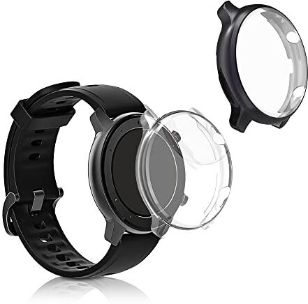 kwmobile Set 2x Custodia Smartwatch Compatibile con Huami Amazfit GTR 2 / 2e Cover Case Silicone Protezione Orologio Fitness trasparente/grigio