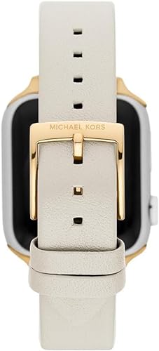 Michael Kors Cinturino per orologio da donna per Apple Watch, dimensioni della cassa con cinturino in pelle , crema, 38/40/41MM:42/44/45/49MM-20MM, Casual