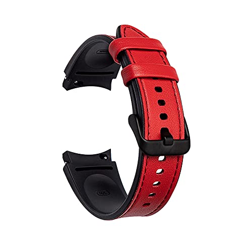 PINHEN Cinturino compatibile con Samsung Galaxy Watch 5/5 Pro 20 mm Cinturino in pelle PU Cinturino sostitutivo per Galaxy Watch 4 40mm 44mm/Galaxy Watch 4 Classic 42mm 46mm Smartwatch (Red 1)