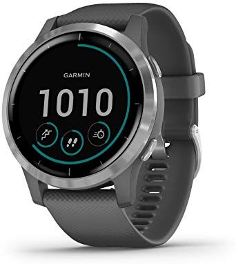 Garmin Vivoactive 4 Smartwatch GPS, Music,  Pay, Wi-Fi, Diametro: 4,5 cm, Lunghezza: ca. 24 cm, Grigio (Grey Silver)