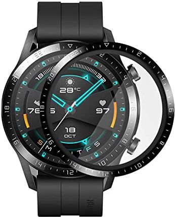 E-Hamii Proteggi schermo compatibile con Huawei Watch GT 2 46 mm, [3 pezzi][3D Curvo Full Cover][Resistente ai graffi, ad alta definizione] Protezione per Huawei Watch GT 2 46 mm