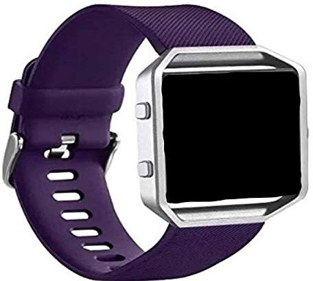 Sago Cinturino compatibile con Fitbit Blaze, in silicone, regolabile, compatibile con Fitbit Blaze, taglia S, grande, da uomo e Senza metallo, colore: Viola, cod.