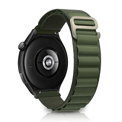 KeeFos 22MM Cinturino Alpine Loop Compatibile per Huawei Watch GT 4 46mm/Huawei Watch 4 /Watch 4 Pro, Cinturino Sportivo in Nylon e Titanio G-Hook per Watch GT 3 46mm/Watch GT Runner Verde