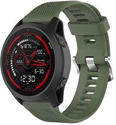 Yikamosi Compatibile con Garmin Forerunner 745 Cinturino,sgancio rapido Silicone Chiusura in Acciaio Inossidabile Cinturino di Ricambio per Garmin Forerunner 745,Army Green