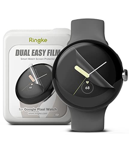 Ringke [3 Pezzi Dual Easy Film Compatibile con Google Pixel Watch 2/1, Copertuna Totale Pellicola Protettiva per Schermo Premium