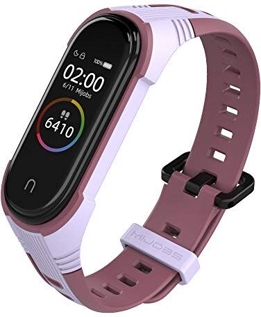 WIIKAI Cinturino Compatibile per XiaoMi Mi Band 5 Mi Band 6 Regolabile di Ricambio Bracciale.(Viola + Vino Rosso)