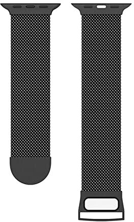 FVKOOG Space Grey Cinturino di ricambio in acciaio inox e metallo, compatibile con Apple Watch Band 45 mm, 44 mm, 42 mm, cinturino in rete magnetica, L