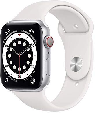 Apple Watch Series 6 GPS + Cellular, cassa in alluminio color argento da 44 mm con cinturino sportivo bianco (Ricondizionato)