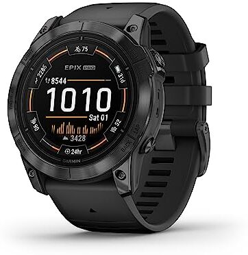 Garmin epix Pro (Gen 2) 51mm, Smartwatch, Display AMOLED 1,4", Touchscreen, Torcia LED, Cardio 5th Gen, +30 Sport, GNSS multi-band, Mappe, Autonomia 31 giorni (Slate & Black)