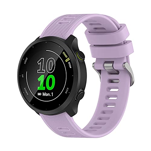 Wownadu Cinturino Compatibile con Garmin Forerunner 55/Forerunner 245, 20mm Cinturino Lilla Universale Ricambio, Regolabile Cinturini Sportivo (nessun Tracker)