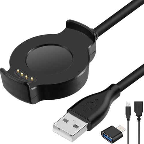 Xiatiaosann Caricabatterie per Huawei Watch 2/2 Pro Sport/Classic, Cavo Dock di Ricarica USB, Accessori orologio intelligente di Ricambio Cavo di Alimentazione, 1m/3,3FT, con Adattatore da USB a USB C