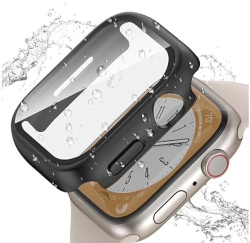 Fonewihsedfhzcf 2 Confezioni Nero Cover Per Apple Watch Se/Series 7 / Series 8 / Series 9 41Mm Con Vetro Temperato Protettore Schermo E Pellicola Protettiva