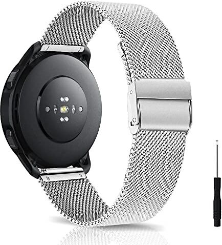 KeeFos 22MM Cinturino per Xiaomi Watch S3/Watch 2 Pro/Watch S1 Pro/Watch S1/Watch S1 Active, Metallo Intrecciato Cinturino Acciaio Inossidabile per Huawei Watch GT 4 46mm/Watch 4/Watch 4 Pro-D'argento