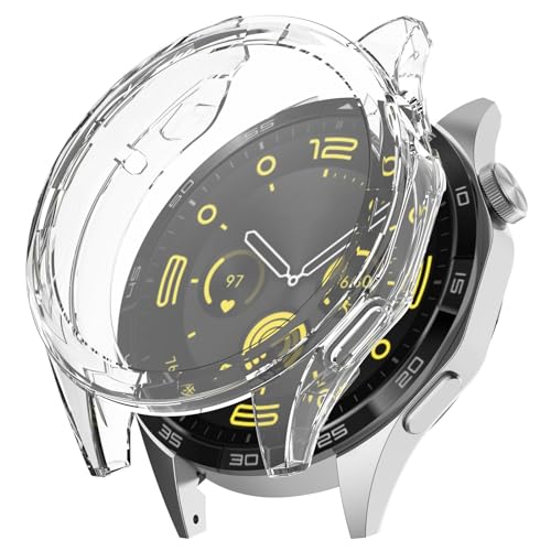 Generic Custodia compatibile con Huawei Watch GT4 da 46 mm con pellicola protettiva, in TPU flessibile, antiurto, antigraffio, per smartwatch Huawei Watch GT 4 da 46 mm (trasparente)