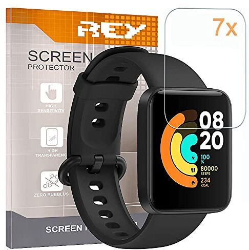 REY Pack 7X Pellicola salvaschermo per XIAOMI Mi Watch Lite, qualità Premium