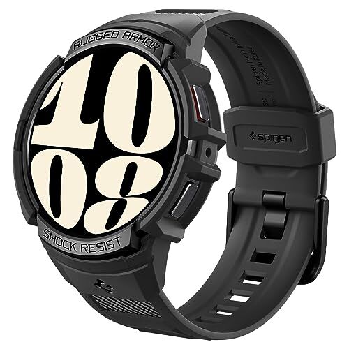 Spigen Cover con Cinturino Rugged Armor Pro Compatibile con Samsung Galaxy Watch 6 40mm 2023 Nero