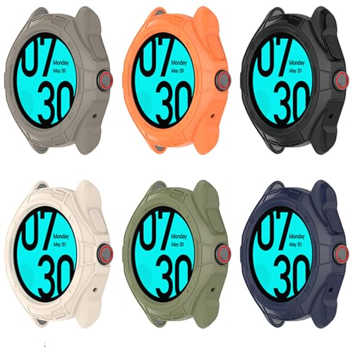 Generic Confezione da 6 custodie compatibili con Ticwatch Pro 5, in morbido TPU, antiurto, antigraffio, accessori per smart watch