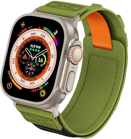 Dumgeo Cinturino per Apple Watch Ultra 49mm, Cinturini in Velcro Sport in Nylon Robusti Compatibile con Apple Watch Ultra 2 (49mm/45mm/44mm/42mm, Verde)