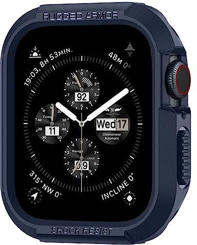 Spigen Cover Rugged Armor Compatibile con Apple Watch Series per 9/8/7 (41mm), 6/SE/5/4 (40mm) e 3/2/1 (38mm) Blu