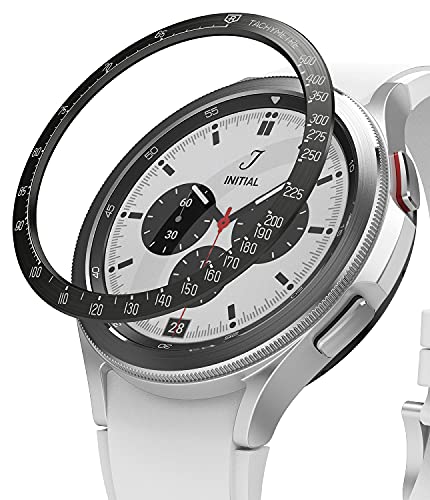 Ringke Bezel Styling Compatibile con Cover Samsung Galaxy Watch 4 Classic 46mm, Ghiera Anti Graffio Acciaio Inossidabile Adesiva Accessorio Black (46-03)
