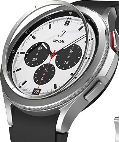 Ringke Inner Bezel Styling Compatibile con Samsung Galaxy Watch 4 Classic 42mm Cover, Ghiera Anti Graffio Acciaio Inossidabile Adesiva Accessorio 42-IN-03 (ST) Silver