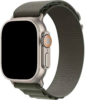 DAM Cinturino in nylon compatibile con Apple Watch 42 mm / 44 mm / 45 mm / 49 mm 25 x 1 x 3 cm. Colore: verde militare, Normal