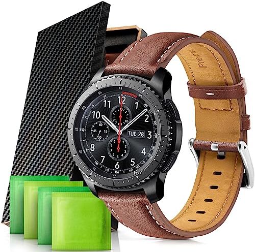 Generic Cinturino per Samsung Galaxy Watch 46 mm, cinturino in pelle di ricambio per Samsung Galaxy Watch 3 45 mm, compatibile con Samsung Gear S3 Frontier/Classic