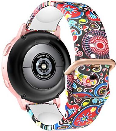 MoKo Cinturino Compatibile con Samsung Galaxy Watch 4/4 Classic/Galaxy Watch 3 41mm/Galaxy Watch Active 1/2/Garmin Vivoactive 3, 20mm Bracciale di Ricambio in Silicone con Stampata, Meduse Colorate