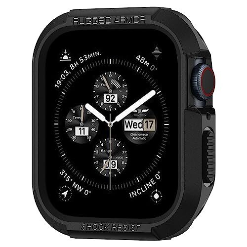 Spigen Cover Rugged Armor Compatibile con Apple Watch Series per 9/8/7 (41mm), 6/SE/5/4 (40mm) e 3/2/1 (38mm) Nero