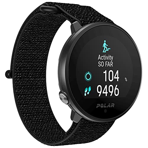 Polar Unite Fitness Watch, Activity Tracker 24/7, Analisi del Sonno, GPS da Smartphone, Guida all'Allenamento Quotidiano, Misurazione del Recupero Cardiofrequenzimetro dal Polso, Chiusura Nera, M-L