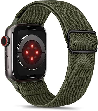 Tasikar Sport Cinturini Compatibile con Cinturino Apple Watch 49mm 45mm 44mm 42mm, Solo Loop Cinturino Elastico di Ricambio Compatibile per Apple Watch Ultra SE Serie 9/8/76/5/4/3/2/1, Army Green