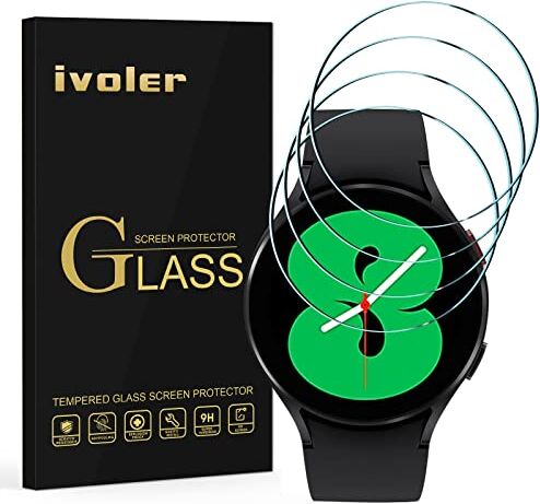 iVoler 4 Pezzi Pellicola Protettiva in Vetro Temperato per Samsung Galaxy Watch 6/5 / 4 40mm / Garmin Fenix 6/6 PRO/Fenix 5 / Fenix 5 Plus 47mm / Vivomove HR/Polar Ignite 2 / Fossil Gen 6 44mm