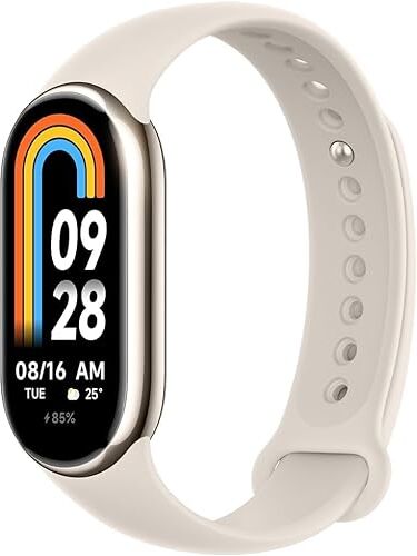 NK Xiaomi Mi Smart Band 8 Braccialetto di attività, display AMOLED, monitoraggio della frequenza cardiaca, 190 mAh, 150+ modalità sportive, fino a 16 giorni di autonomia, oro