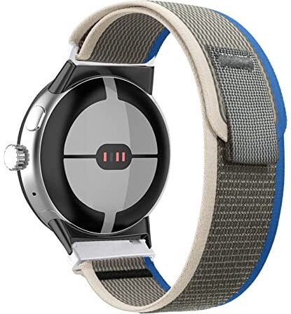 ZoRoll Cinturino Compatibile con Google Pixel Watch 2 / Google Pixel Watch, Elastico Nylon Cinghie di Ricambio Compatibile con Google Pixel Watch 2 / Google Pixel Watch Blu&Grigio