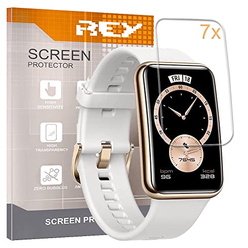 REY Pack 7X Pellicola salvaschermo per Huawei Watch Fit New Edition Fit Elegant, qualità Premium