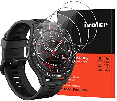 iVoler 4 Pezzi Pellicola Vetro Temperato per Huawei Watch GT 3 SE, Pellicola Protettiva Protezione per Schermo Anti Graffio, Durezza 9H, Senza Bolle