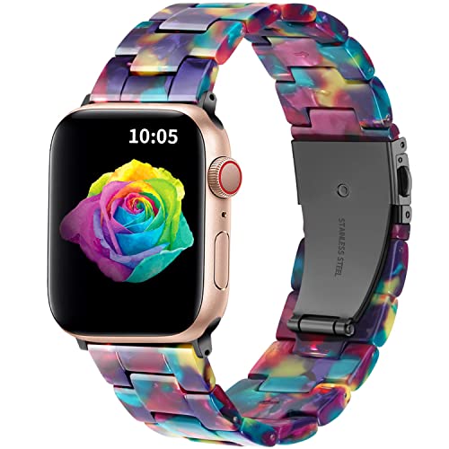 AKABEILA Cinturino in resina compatibile con Apple Watch Band 42mm 44mm 45mm cinturino in resina leggera per iWatch Series 7 6 5 4 3 2 1 SE, porpora, 42/44/45 mm