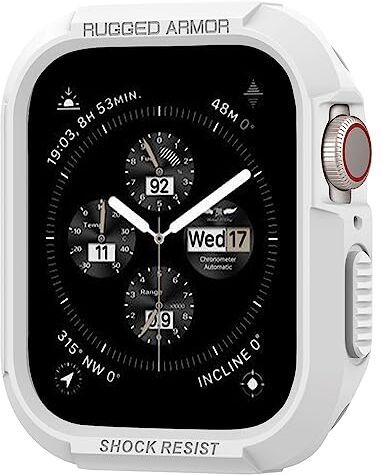 Spigen Cover Rugged Armor Compatibile con Apple Watch Series per 9/8/7 45mm e Series per 6/SE/5/4 44mm White