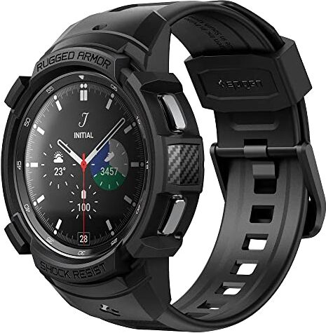 Spigen Cinturino Custodia Rugged Armor Pro Compatibile con Samsung Galaxy Watch 4 Classic per 46mm Nero