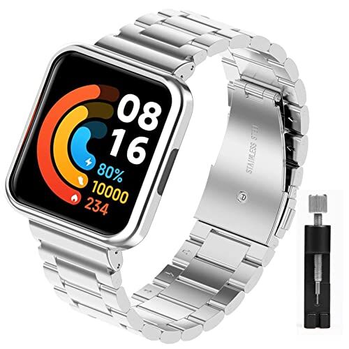 Keecuty Compatibile per Xiaomi Mi Watch 2 Lite/Redmi Watch 2 Cinturino in Metallo, Cinturino in Metallo in Acciaio Inossidabile per Xiaomi Mi Watch 2 Lite/Redmi Watch 2
