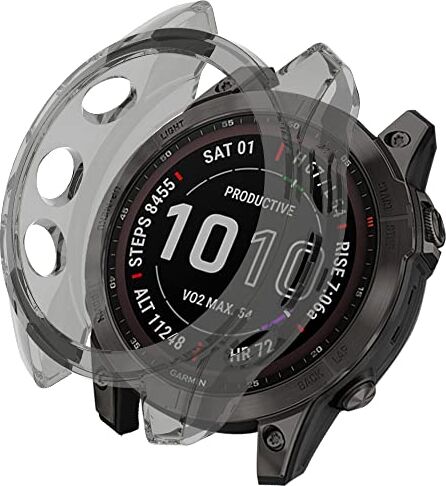 KeeFos Cover Compatibile con Garmin Fenix 7/Fenix 7 Solar, Morbida TPU Pellicola Protettiva Custodia, Resistente Antigraffio Case per Garmin Fenix 7 Sapphire Solar (Nero)